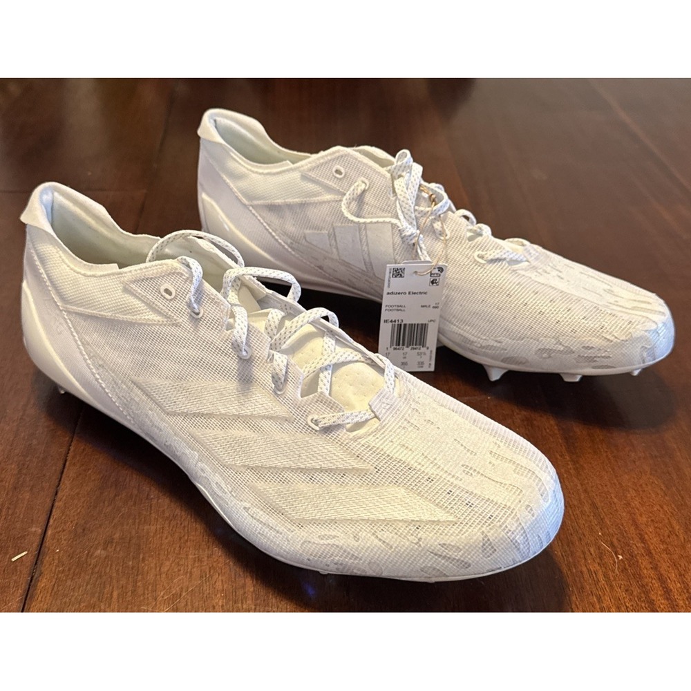 NWOB Adidas Adizero‎ Football Cleats Men's Size 18 White Iridescent